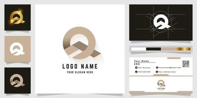 Letter Q or Qo monogram logo with business card design vector