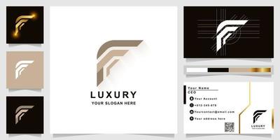 Letter f or ff monogram logo template with business card design vector