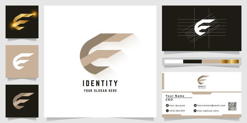 Letter E monogram logo with business card design