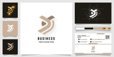 Letter y or yy monogram logo with business card design vector