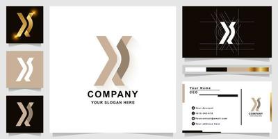 Letter X or XR monogram logo template with business card design vector