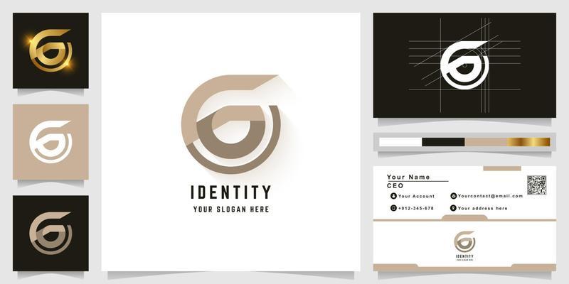 Letter G or Go monogram logo with business card design