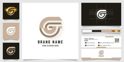 Letter G or GG monogram logo with business card design vector