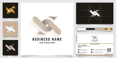 Letter X or O monogram logo with business card design vector