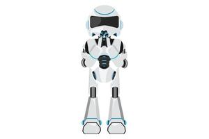 Business flat drawing robot praying hands together. Robot holding palm in prayer. Emotion, body language gesture. Humanoid robot cybernetic organism. Future robotic. Cartoon design vector illustration