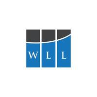 WLL letter logo design on WHITE background. WLL creative initials letter logo concept. WLL letter design. vector