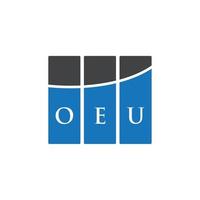 diseño de la letra oeu. Diseño del logotipo de la letra oeu sobre fondo blanco. concepto de logotipo de letra de iniciales creativas oeu. diseño de la letra oeu. Diseño del logotipo de la letra oeu sobre fondo blanco. o vector