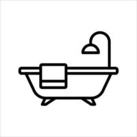 plantilla de diseño de vector de icono de bañera simple y limpio