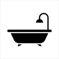 plantilla de diseño de vector de icono de bañera simple y limpio