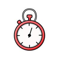 Stopwatch doodle vector illustration, sports timer clock, cartoon icon.