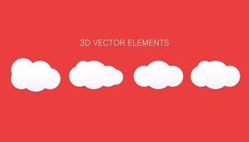 vector de conjunto de nubes 3d realistas