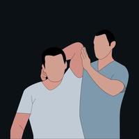 A simple illustration of a physical therapist treating a patient vector