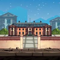 game background cartoon vector , game design nature asset , Home on the road inside the game