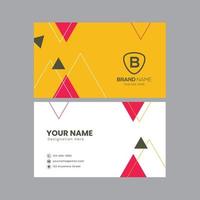 Professional Business Card Template. Yellow  Pink Color Business Card Template. Unique Business Card Template vector