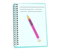 Lesson pencil notebook. Vector   illustration for web design