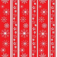 Seamless vector Christmas pattern with stripes of stars and snowflakes on a red background. Good print for wrapping paper and packaging design