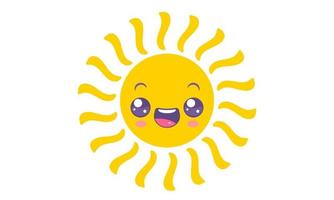 icono de vector de sol en estilo kawaii