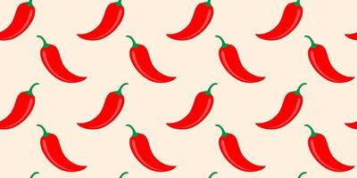 Vector seamless pattern of chilli pepper in vintage style