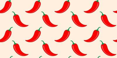 Vector seamless pattern of chilli pepper in vintage style