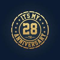 It's my 28th Anniversary, 28th Wedding Anniversary celebration vector