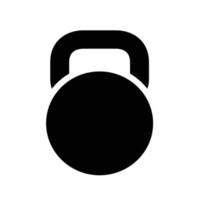 Black Kettlebell Icon, isolated on white background. Vector Illustration.