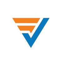 Initial Letter FV or VF Logo. Clean and simple logo template. vector