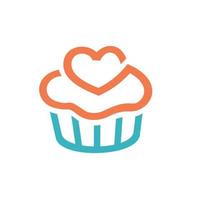 vector de diseño de logotipo de cupcakes. adecuado para un negocio de panadería, cafetería, restaurante, estudio, equipo, icono web, etc.