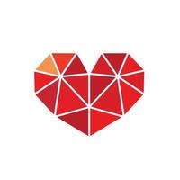 Low Poly Style Heart Love Symbol. Available in editable EPS vector format. Isolated on white background.