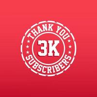 Thank you 3k Subscribers celebration vector