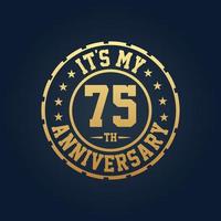 es mi 75 aniversario, celebración del 75 aniversario de bodas vector