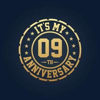 It's my 9th Anniversary, 9th Wedding Anniversary celebration vector