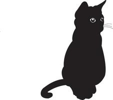 Vector isolated cat silhouette, logo, print, decorative sticker