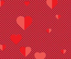 patrón romántico impecable con corazones rojos dibujados a mano. coloridos corazones de fideos sobre fondo rojo. plantilla lista para diseño, postales, impresión, afiche, fiesta, día de san valentín, textil vintage. vector. vector