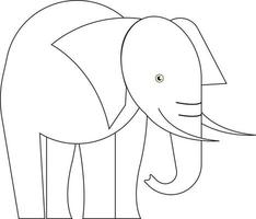 Outlined elephant on white background, vector illustration