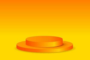 Orange luxury podium for product promotion vector