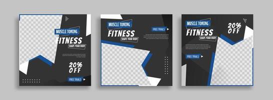 Creative Fitness sosial media post template easy use vector