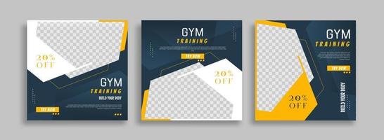 Creative Fitness sosial media post template easy use vector