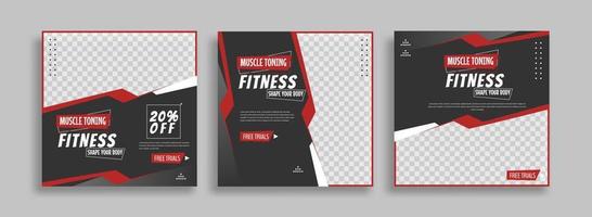 Creative Fitness sosial media post template easy use vector