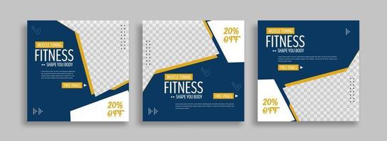 Creative Fitness sosial media post template easy use vector