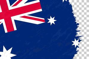 Horizontal Abstract Grunge Brushed Flag of Australia on Transparent Grid. vector