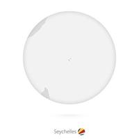 Map of Seychelles and national flag in a circle. vector