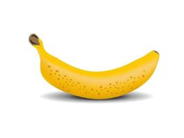 Plátano amarillo maduro realista 3d aislado. ilustración vectorial vector