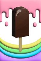 3D vector ice cream popsicle rainbow colours. Vector illustration