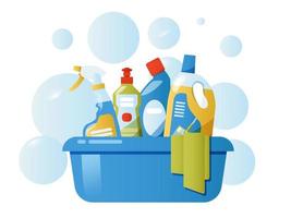Cleaning tools icons set cartoon style Royalty Free Vector
