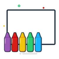 Crayon colorful drawing paper cartoon concept isolated vector icon illustration flat style