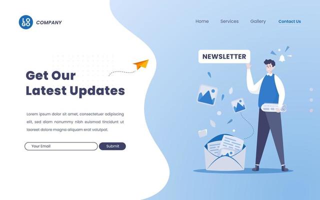Newsletter subscription illustration concept