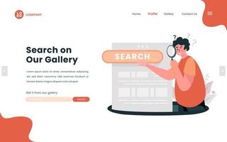 Search or find illustration design on online website concept vector