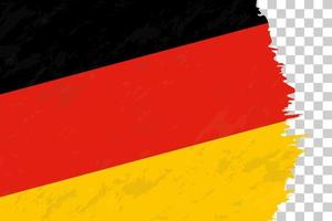 Horizontal Abstract Grunge Brushed Flag of Germany on Transparent Grid. vector