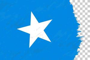 Horizontal Abstract Grunge Brushed Flag of Somalia on Transparent Grid. vector