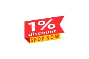 1 discount, Sales Vector badges for Labels, , Stickers, Banners, Tags, Web Stickers, New offer. Discount origami sign banner.